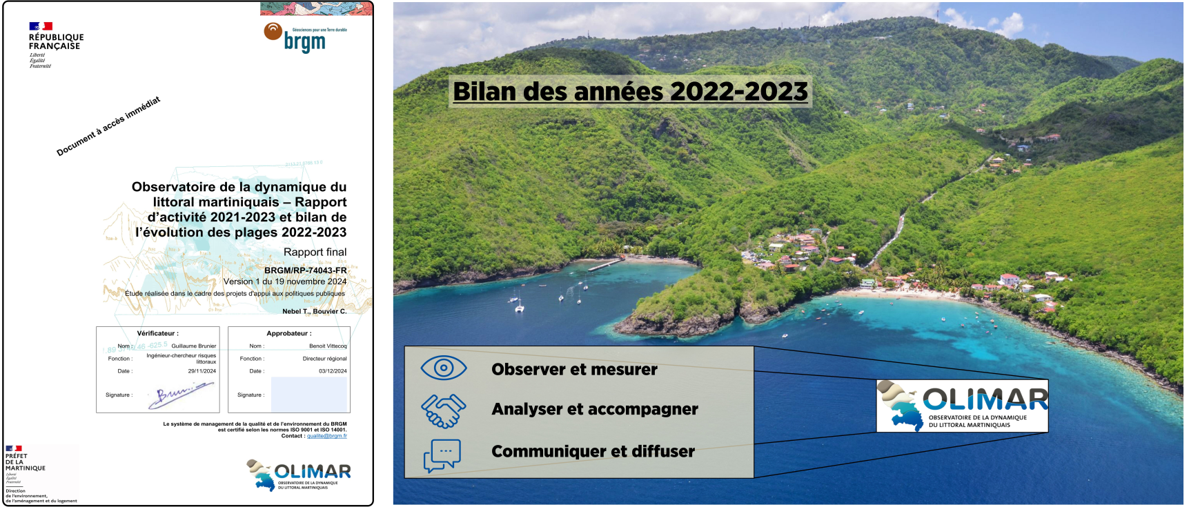 Bilan 2022-2023 (Photographie Anse Noire Anse Dufour)© BRGM Bilan 2022-2023