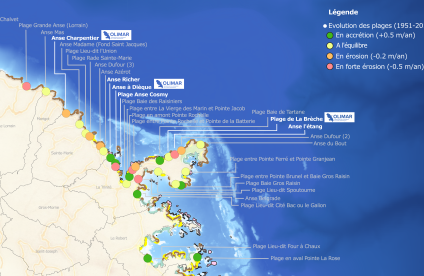 Cartographie de l'évolution des plages