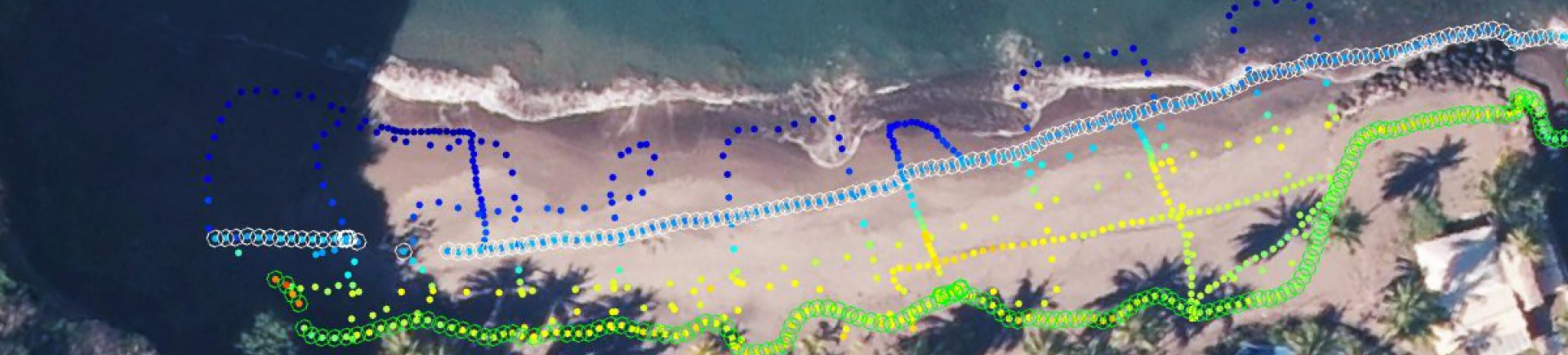 Mesures réalisées sur la plage du Carbet en mars 2020