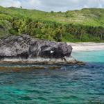 Anse Grosse Roche, connue pour son cœur dans une coulée de basalte (Le Marin, Martinique, 2013). - © BRGM - Maryse Le Roy Le coeur de la Martinique, ancré dans la roche
